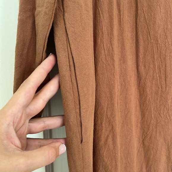 GGUHHU Womens Chic Button Down Rolled-Up Sleeve Long Cotton Blouse Maxi Dress - Picture 4 of 7